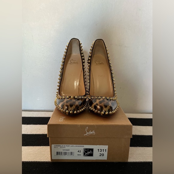 Christian Louboutin Shoes - Christian Louboutin Leopard Print Heels with Gold Spikes